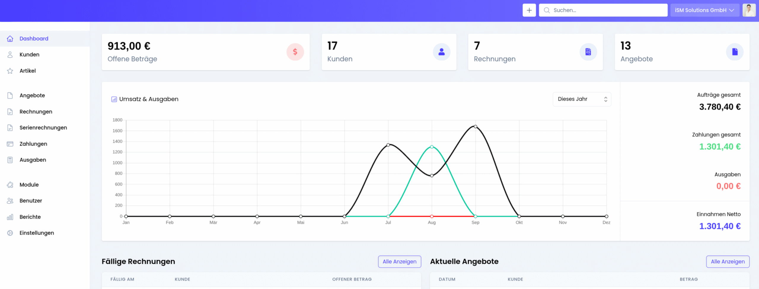 Rechnung Screenshot 1